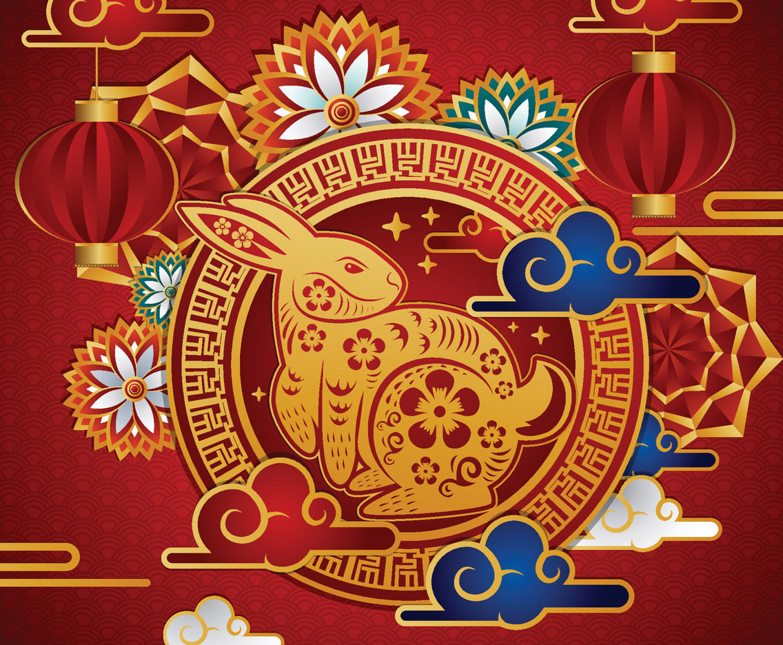 Chinese New Year Rabbit Water Concept