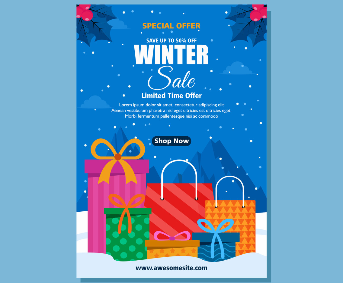 Winter Sale Poster Template