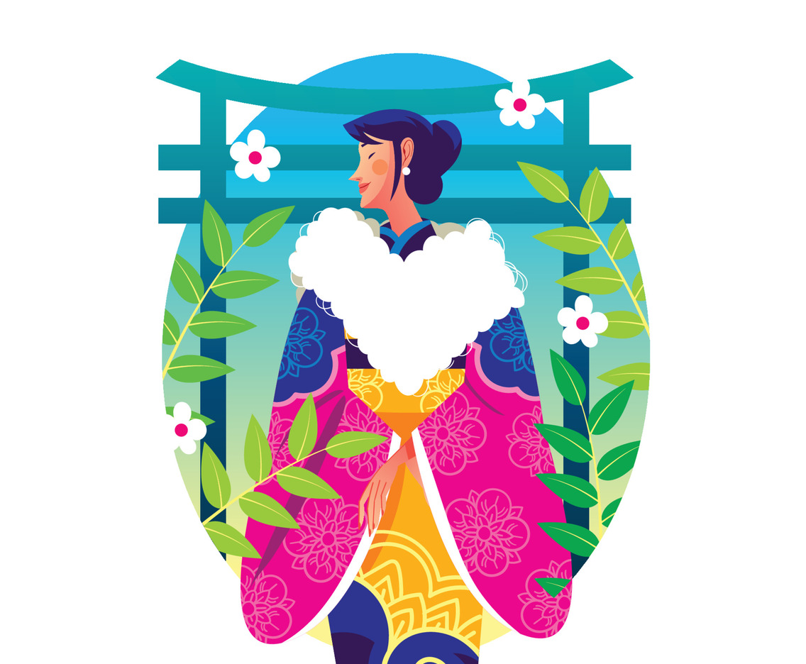 Japanese Girl in Seijin no Hi Day