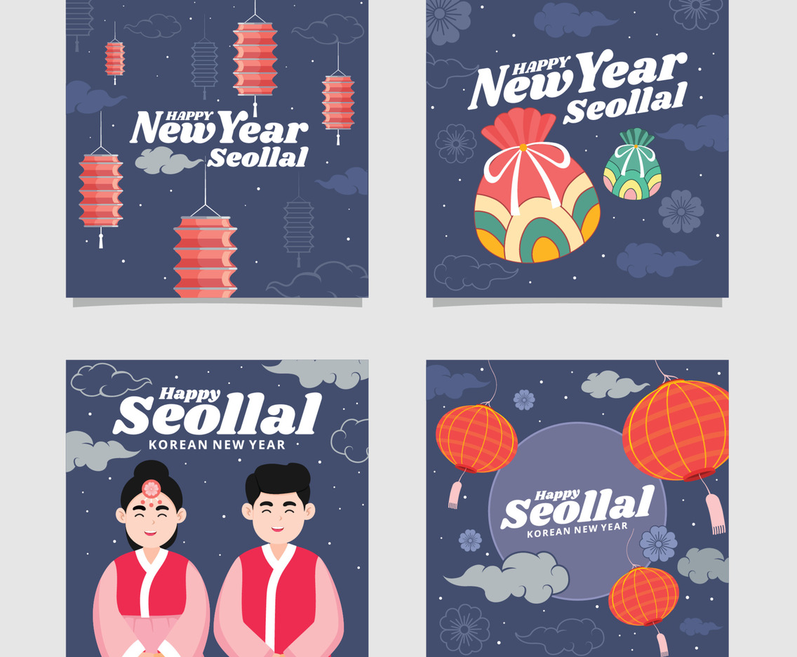 Happy Seollal Festivity Social Media Post Template