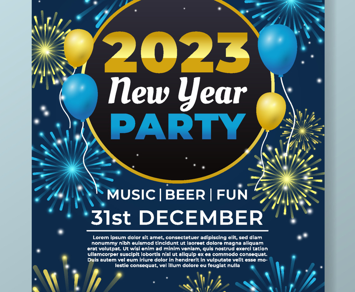 New Year Party Poster Template