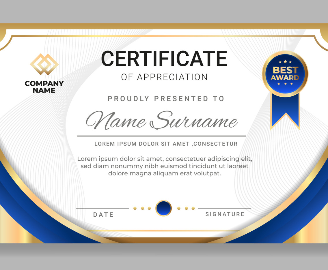 Luxury Certificate of Appreciation Template
