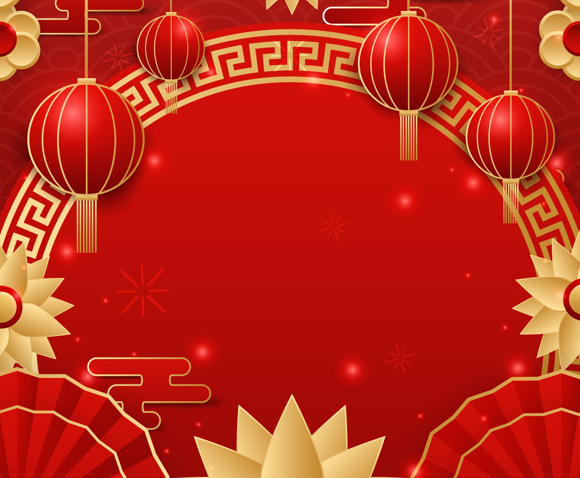 Chinese New Year Background with Luxury Flower