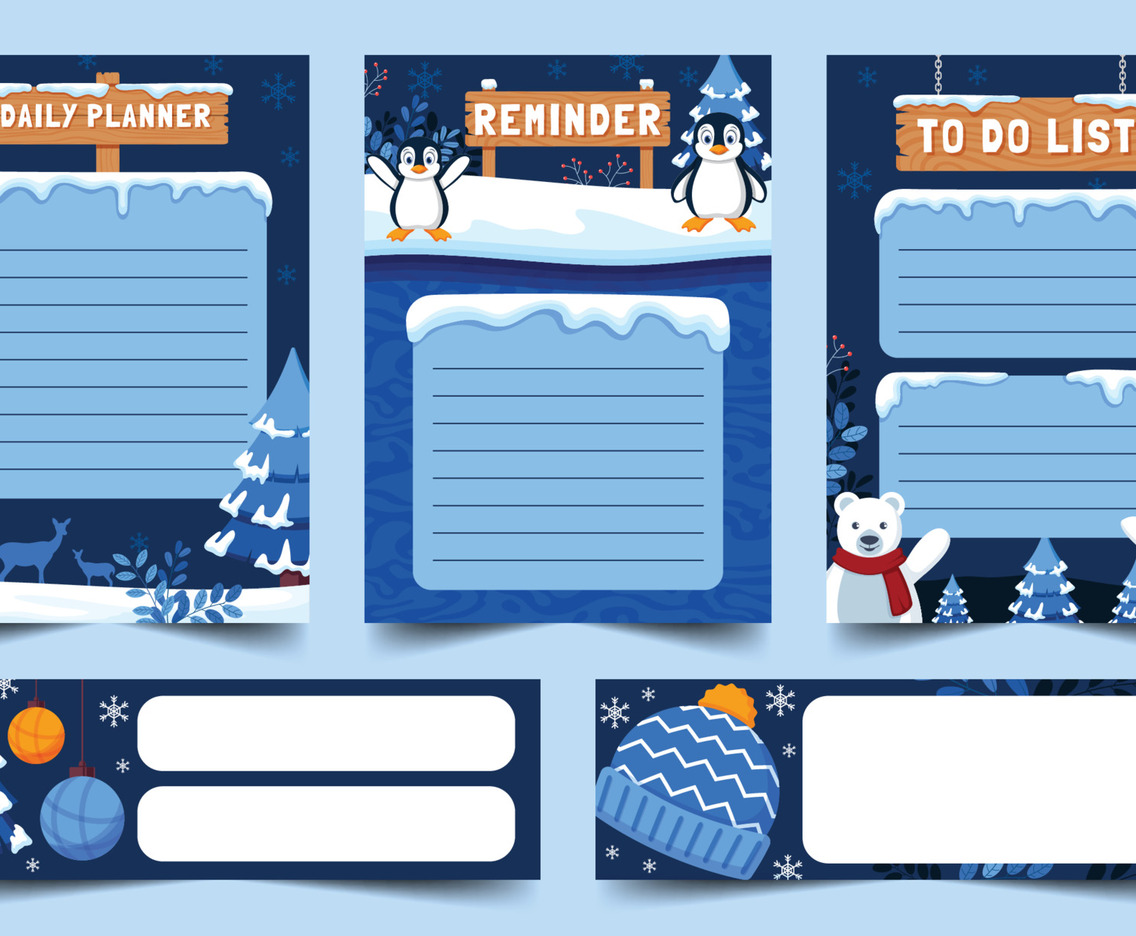 Winter Themed Journal Template Set