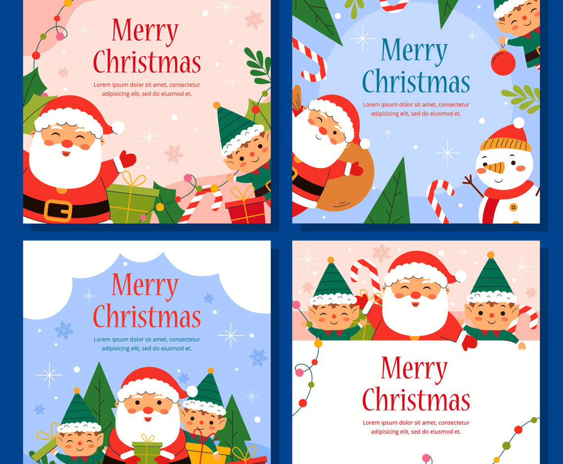 Santa and Helpers Social Media Template