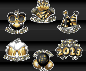 Luxury Countdown New Year Sticker