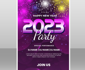 New Year Party Poster Template
