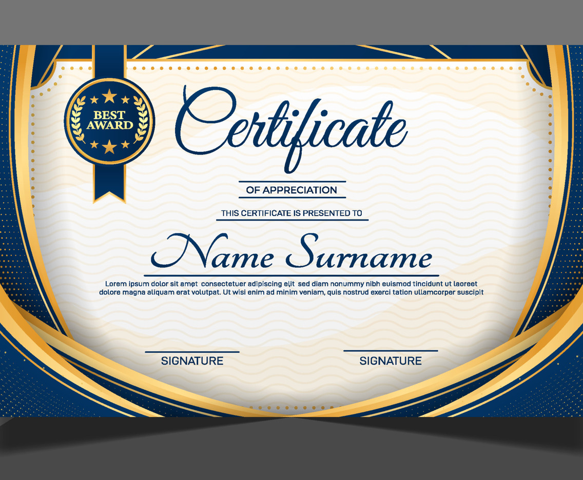 Professional Certificate Blue Template