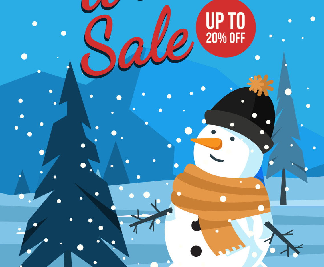 Snowman Winter Sale Poster Concept