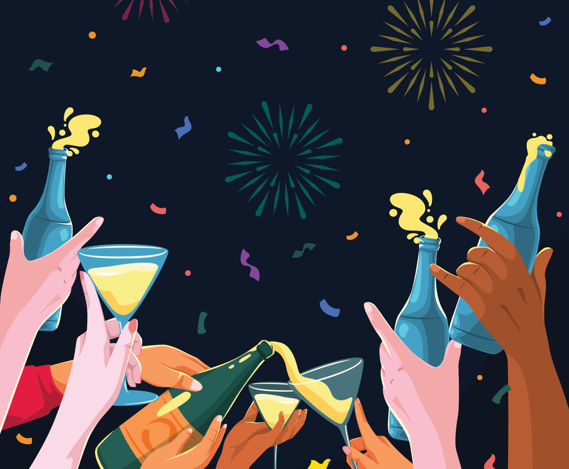Celebrating New Year Party Background