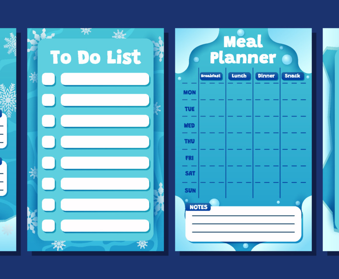 Journal Template Winter Table Pages Templates