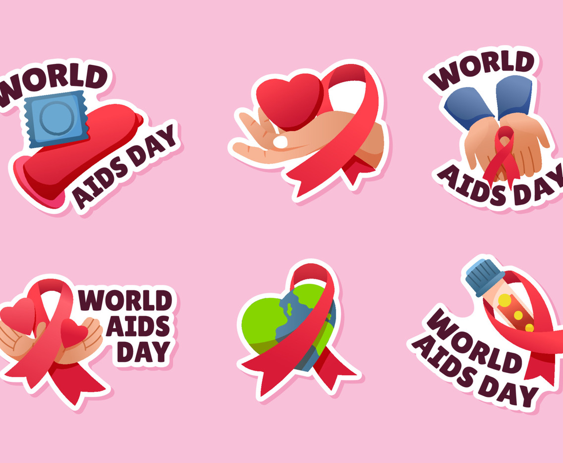 World AIDS Day Ribbon Stickers Package