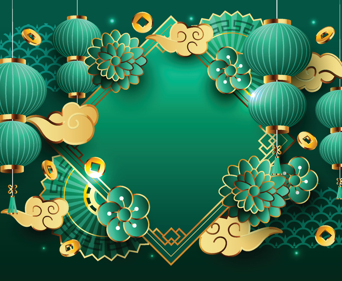 Jade Green Chinese New Year Background