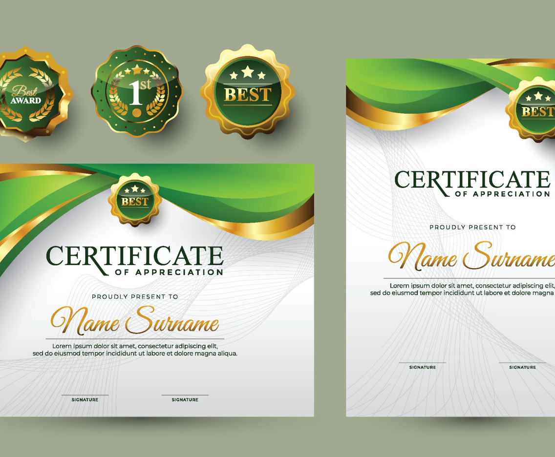 Green Certifitace of Appreciation Template