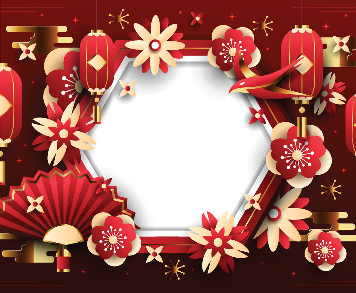 Deep Red Chinese New Year Background