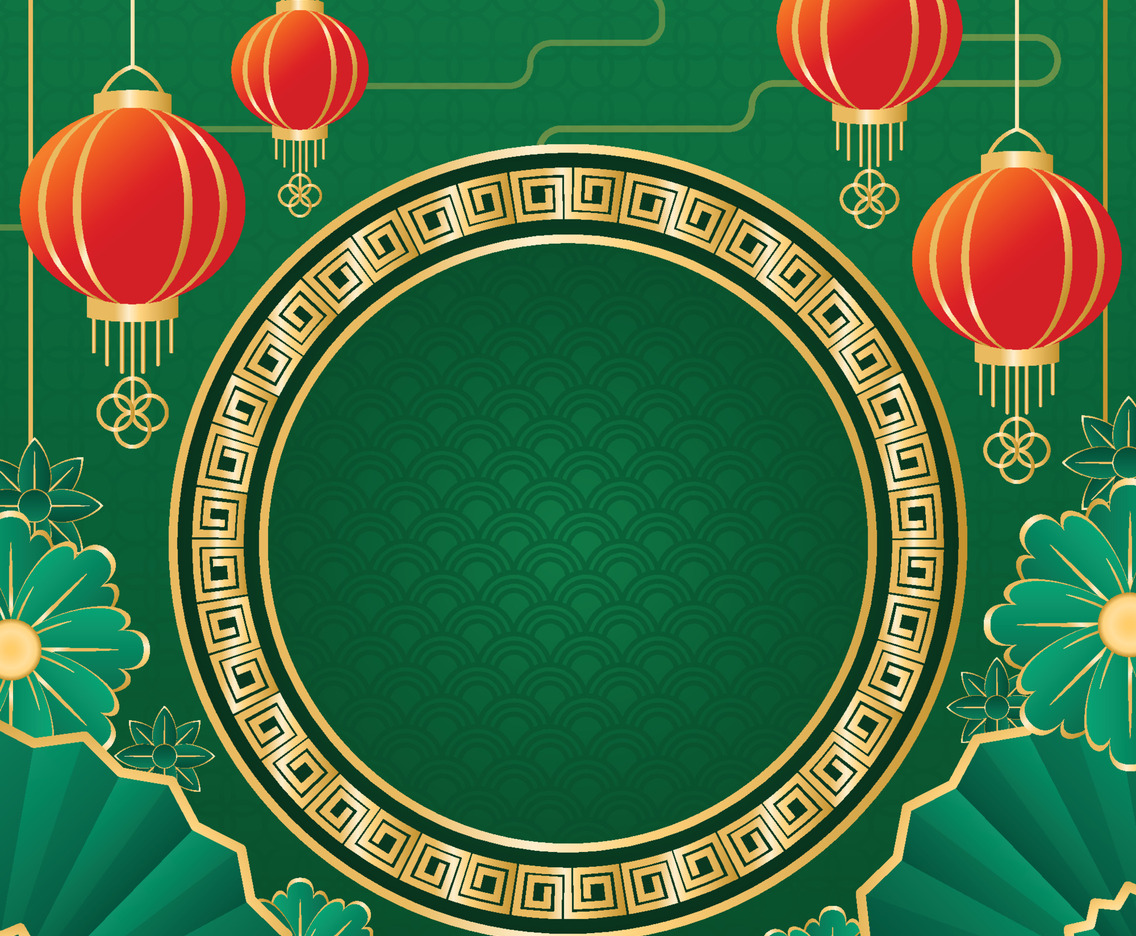 Chinese New Year Jade Green Theme Background