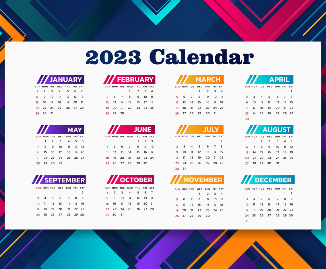 Abstract 2023 Calendar Template