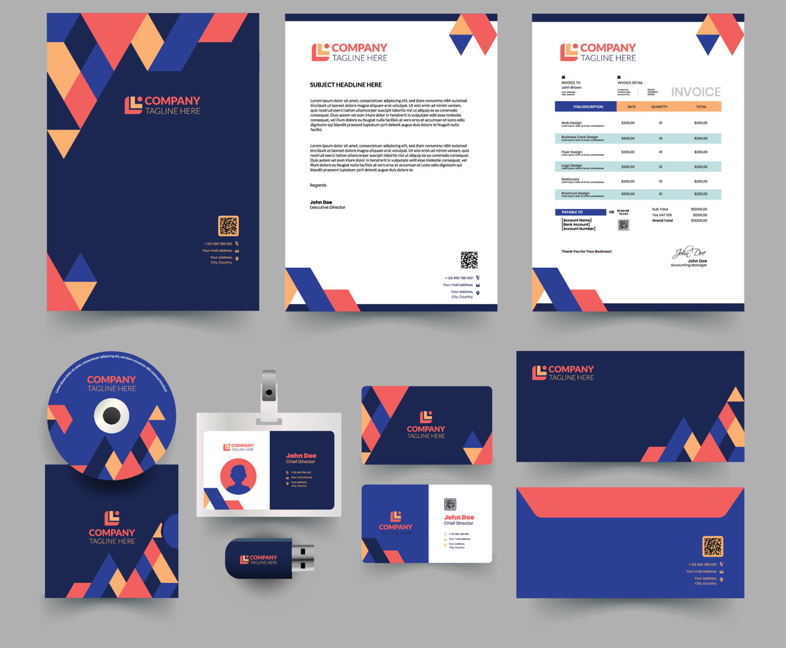 Creative Modern Business Kit with Navy Base Color