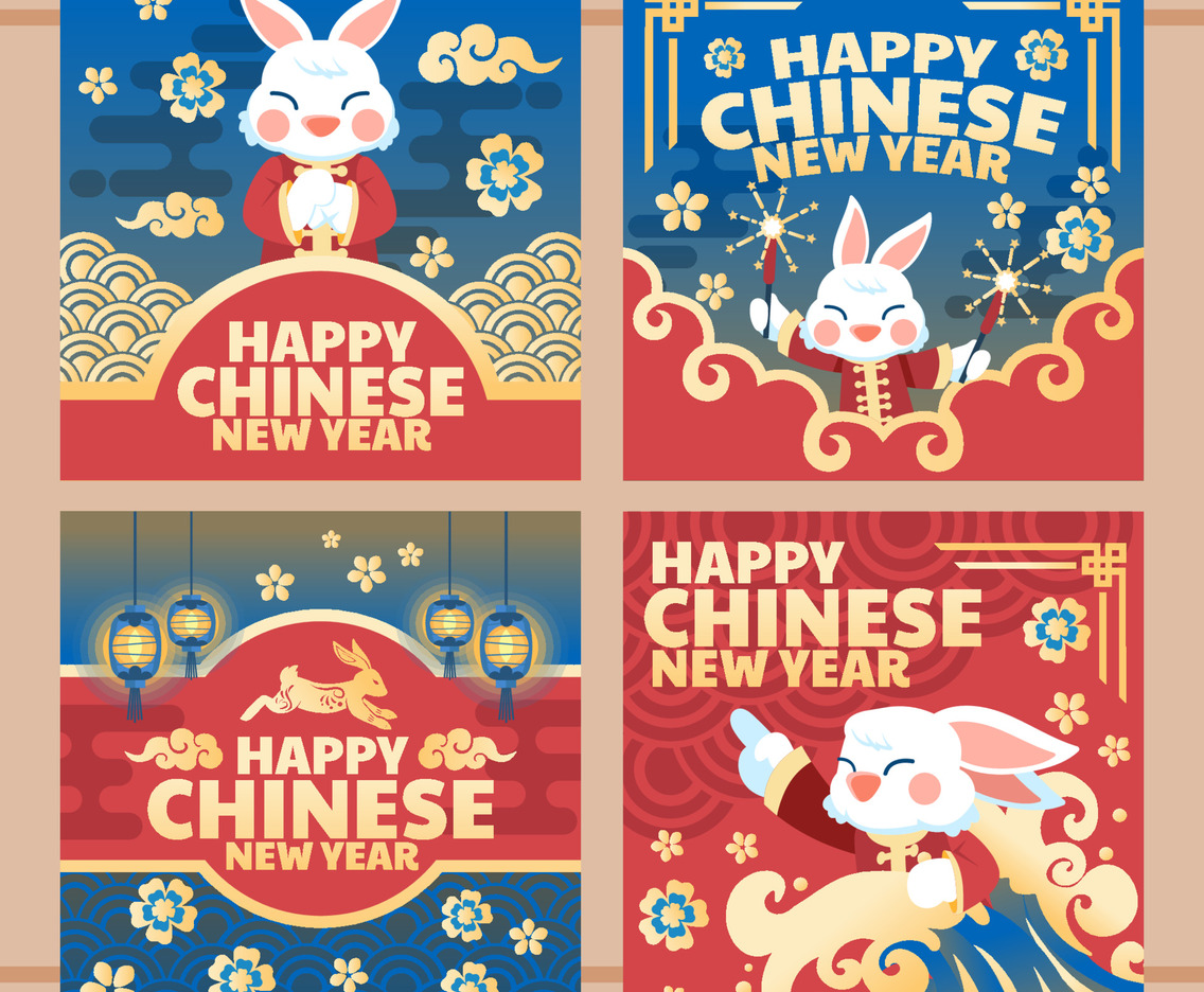 Chinese New Year of the Water Rabbit Social Media Posts