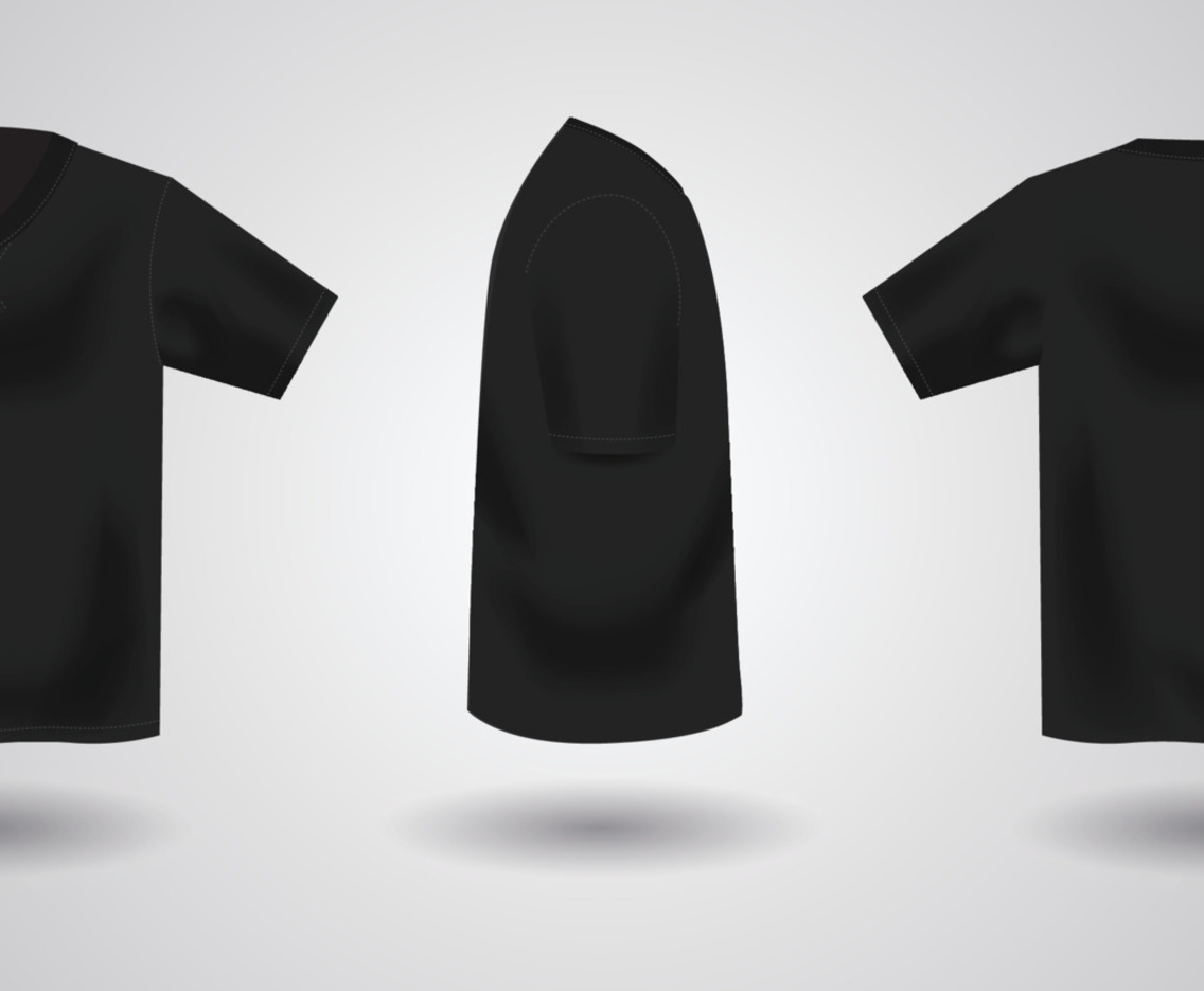 Realistic Black V-Neck Template