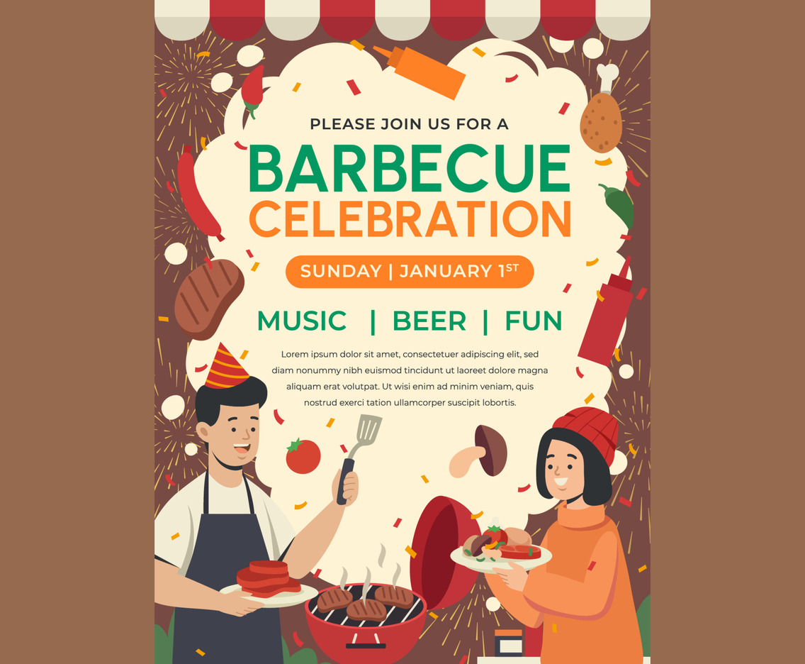 Barbecue Party Invitation Poster