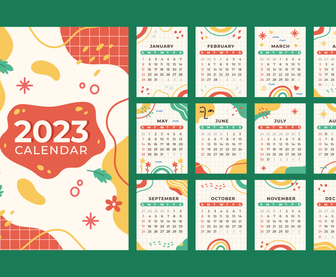 Abstract Calendar 2023 Template