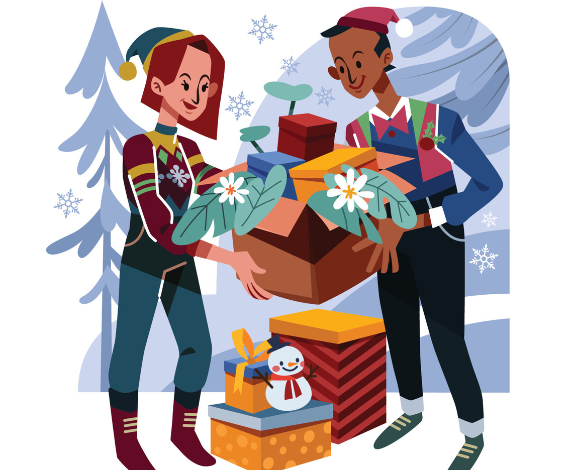 A Woman Makes A Donation To A Man On Boxing Day