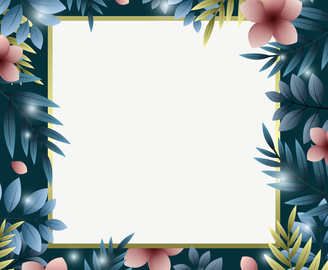 Winter Floral Border Background