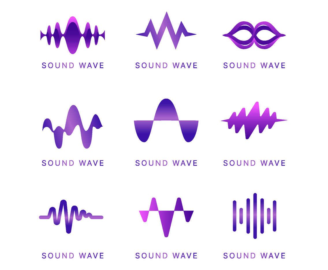 Green Gradation Of Sound Wave