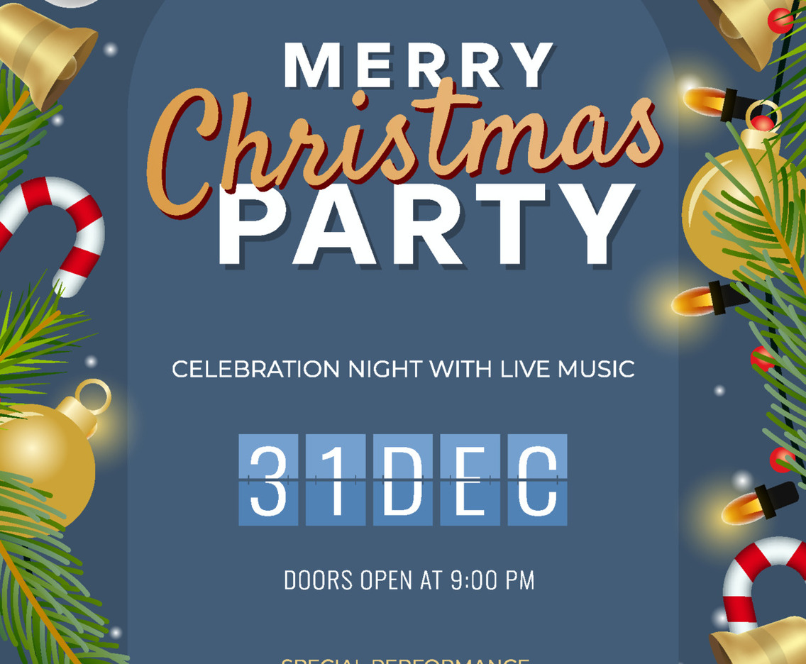 Shiny Red And Gold Christmas Party