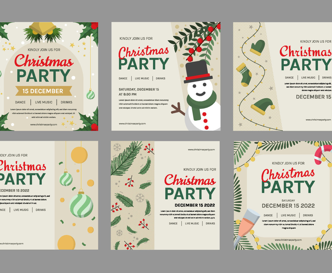 Christmas Party with Green and Gold Elements