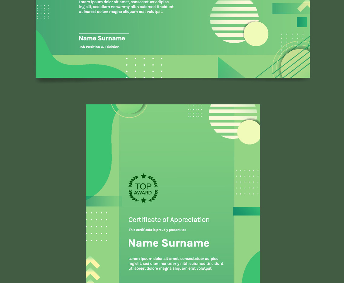 Green Abstract Shapes Certificate