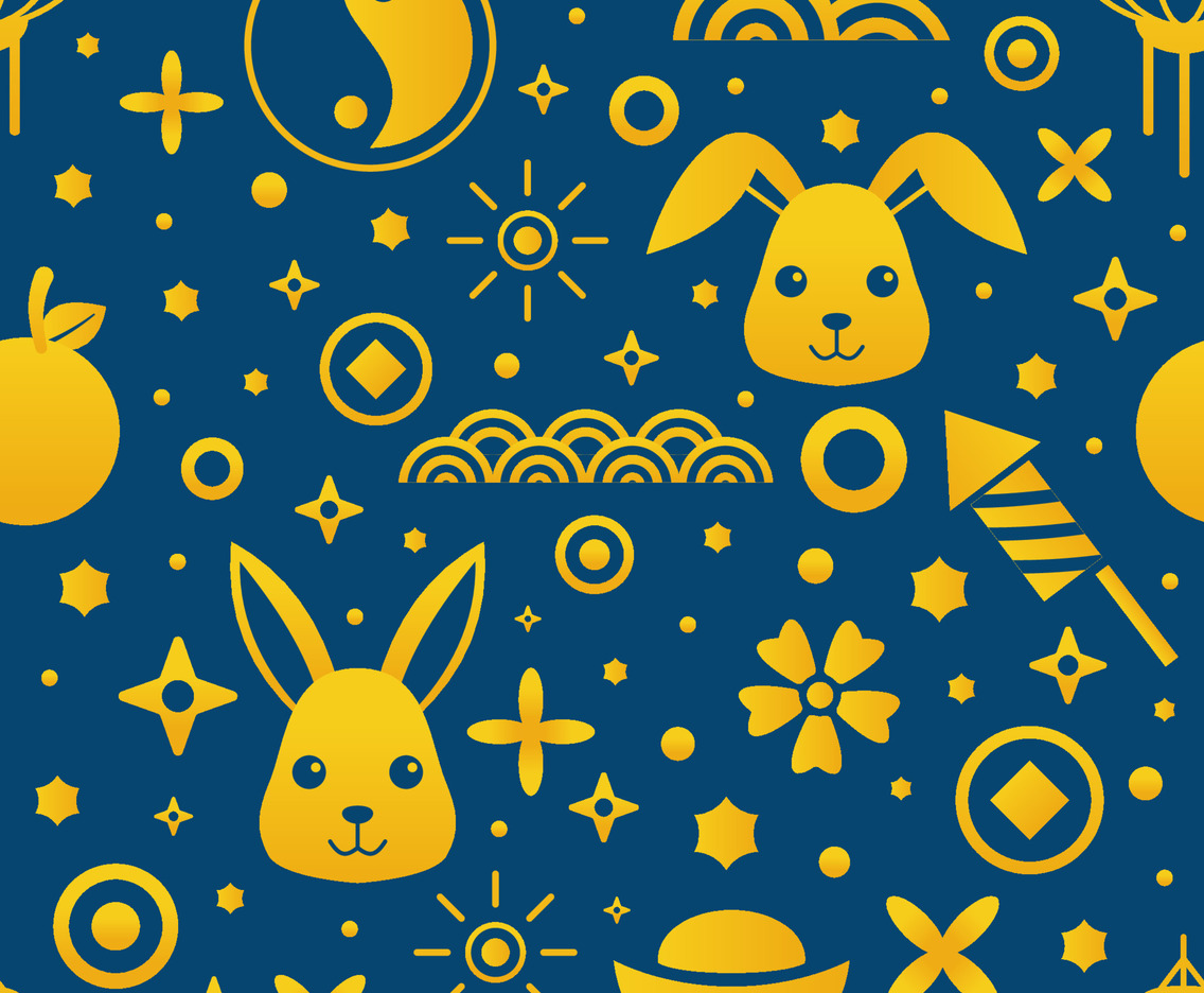 Royal Blue Seamless Chinese Pattern