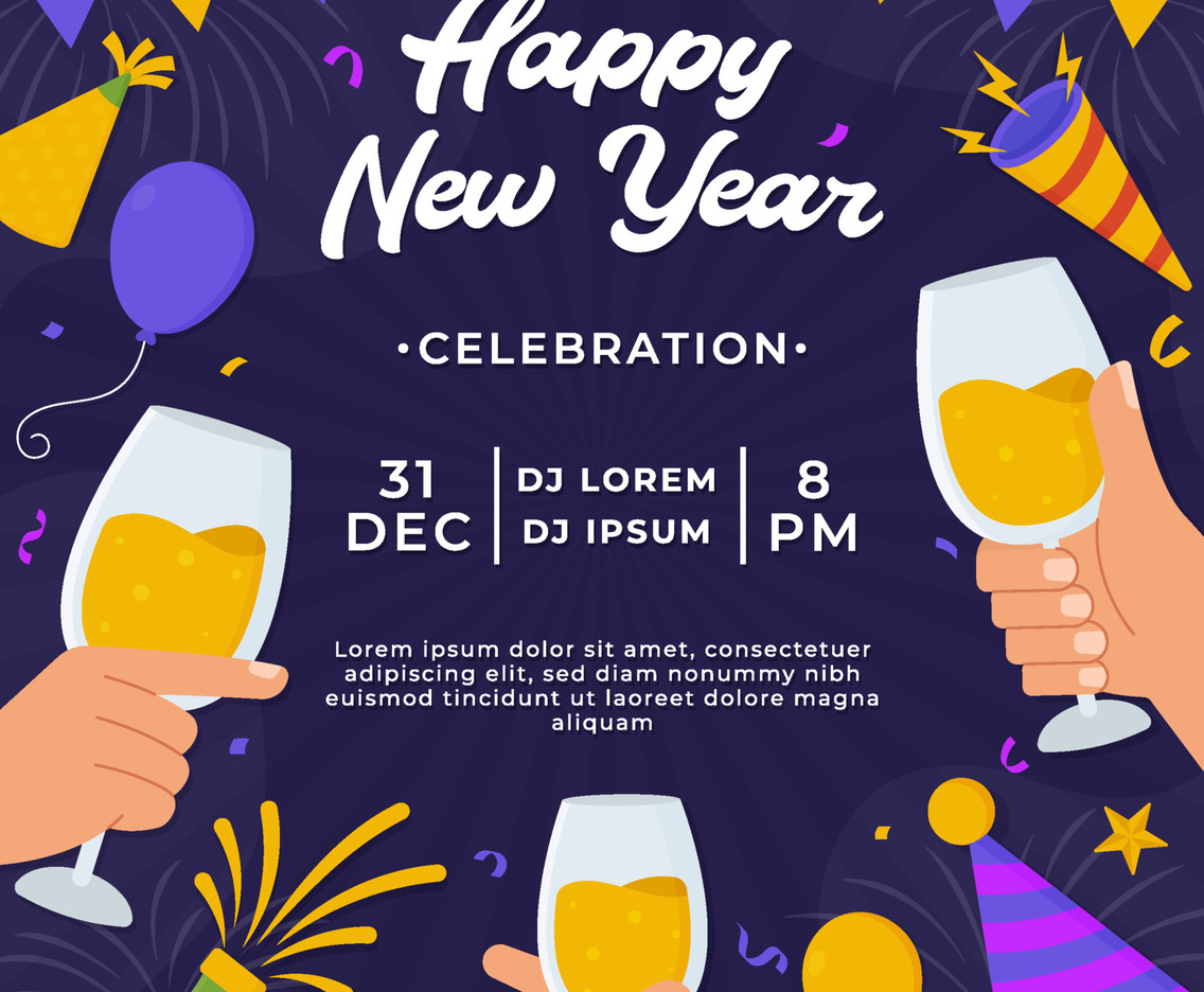 New Year Party Poster Template