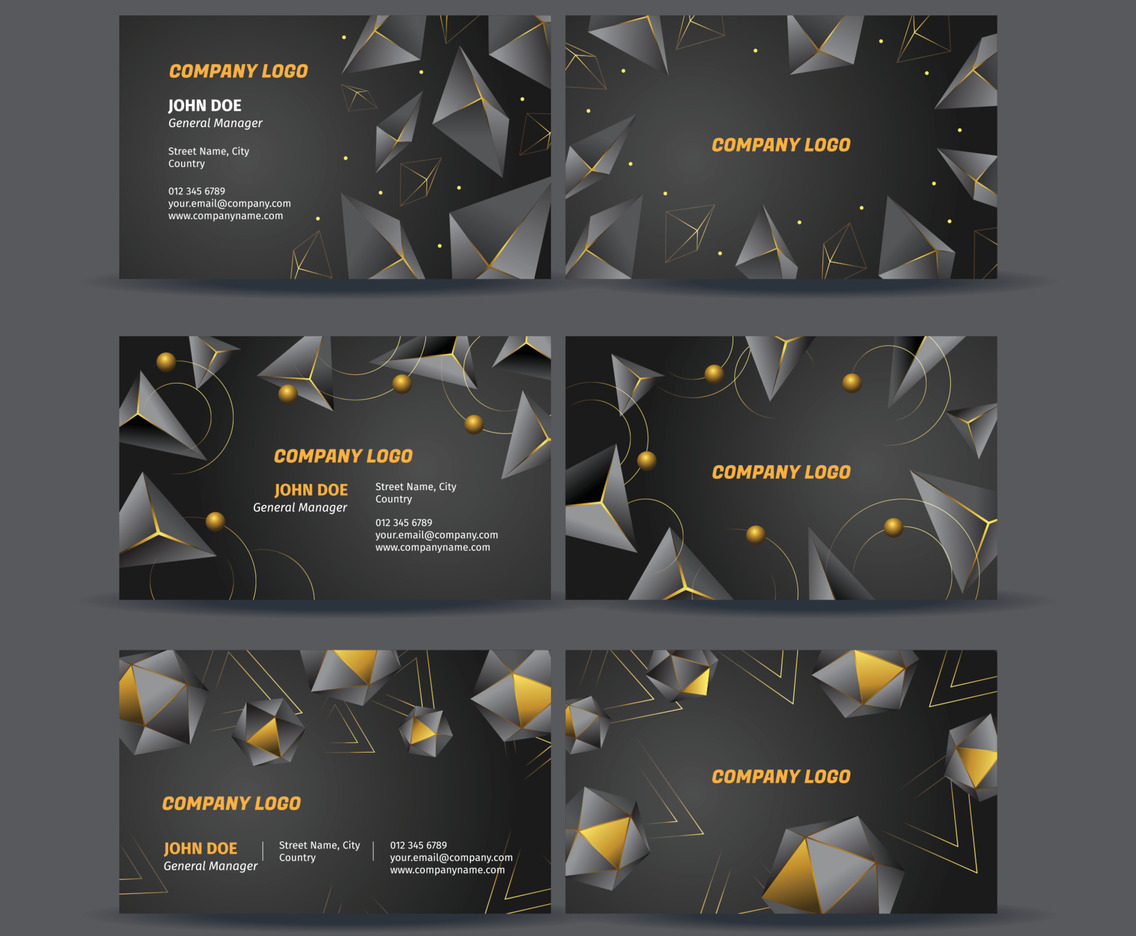 Modern Dark Abstract Business Card Template