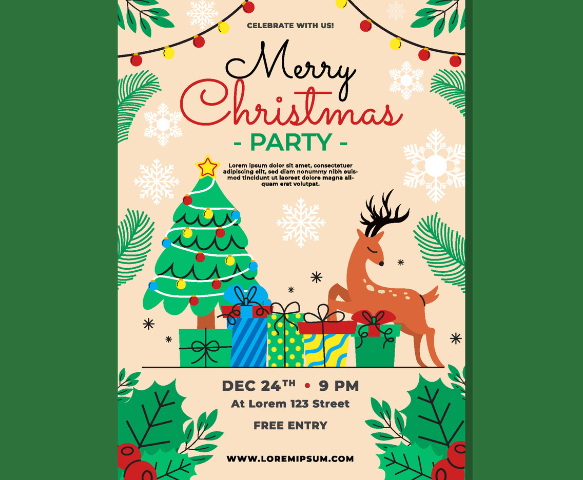 Christmas Party Poster Template