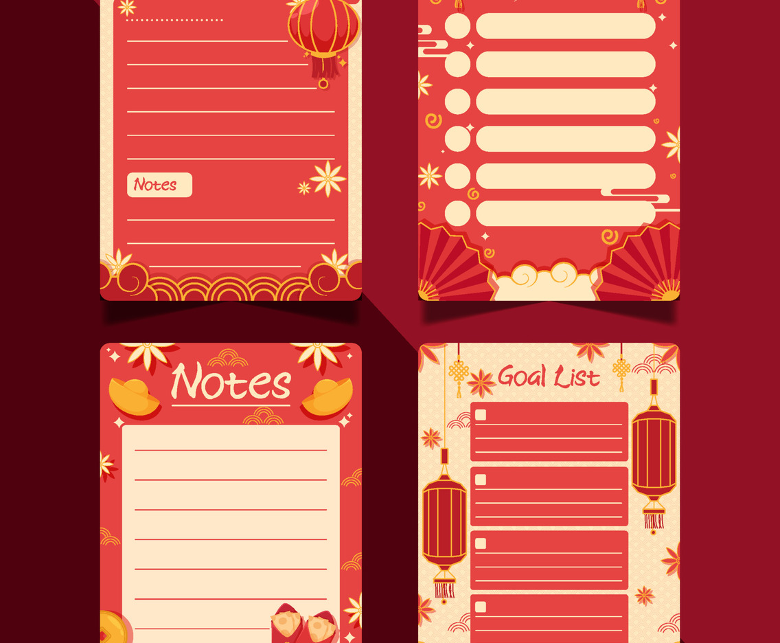 Journal Template Chinese New Year Table Pages