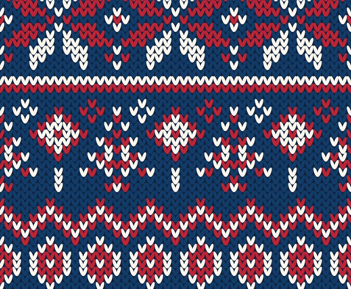 Knitted Christmas Ugly Sweater Seamless Pattern