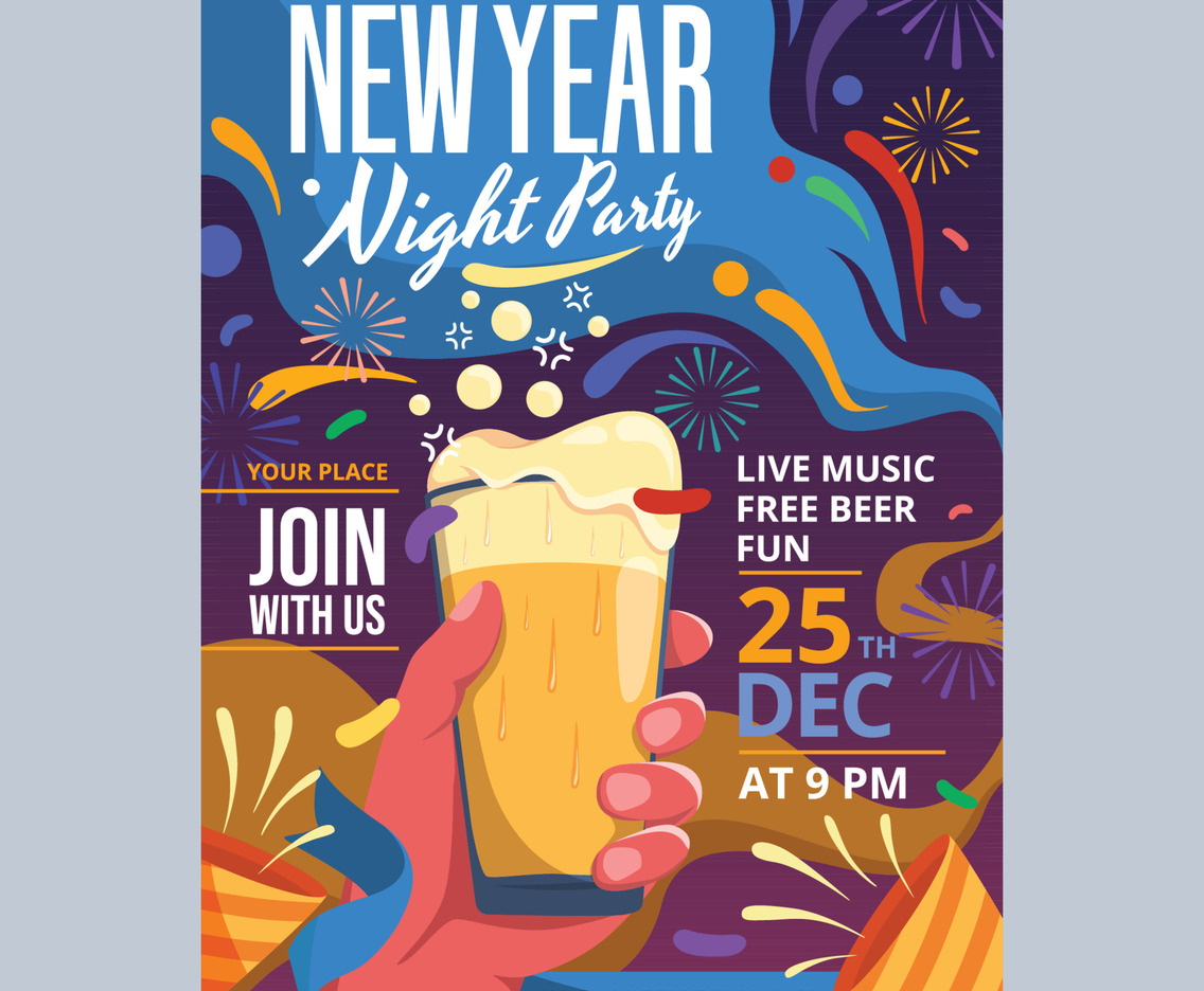 Celebrating New Year Party Poster Template