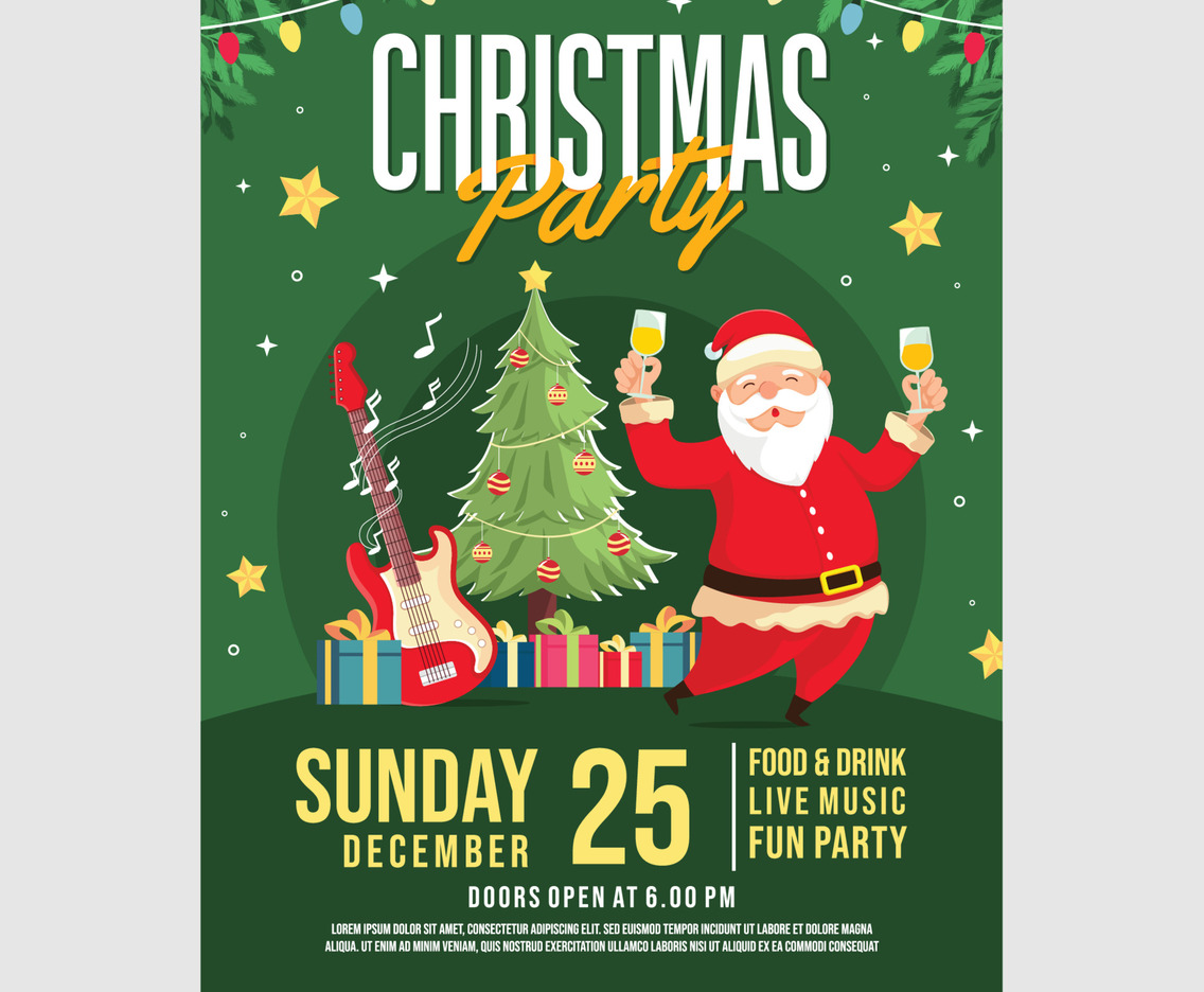 Christmas Party Poster Template