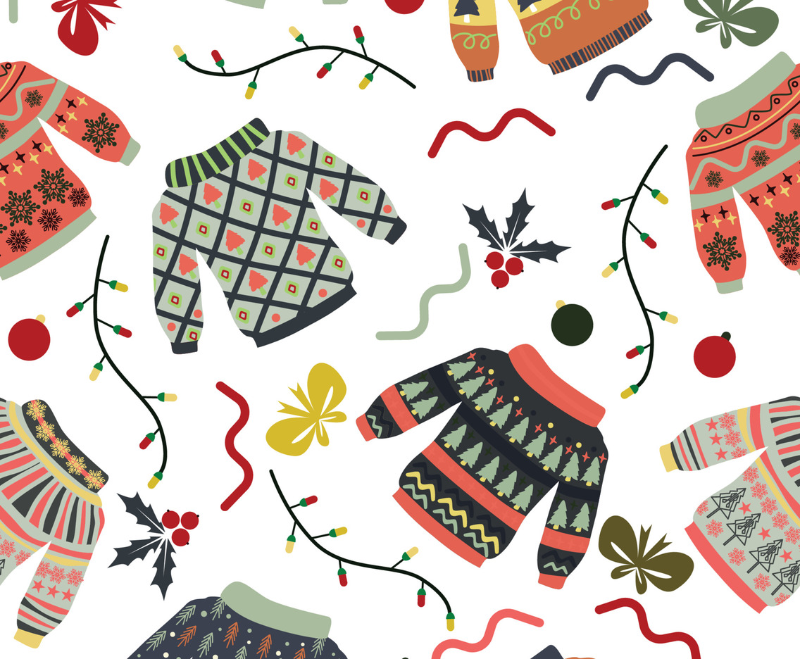 Ugly Sweater Seamless Pattern Concept