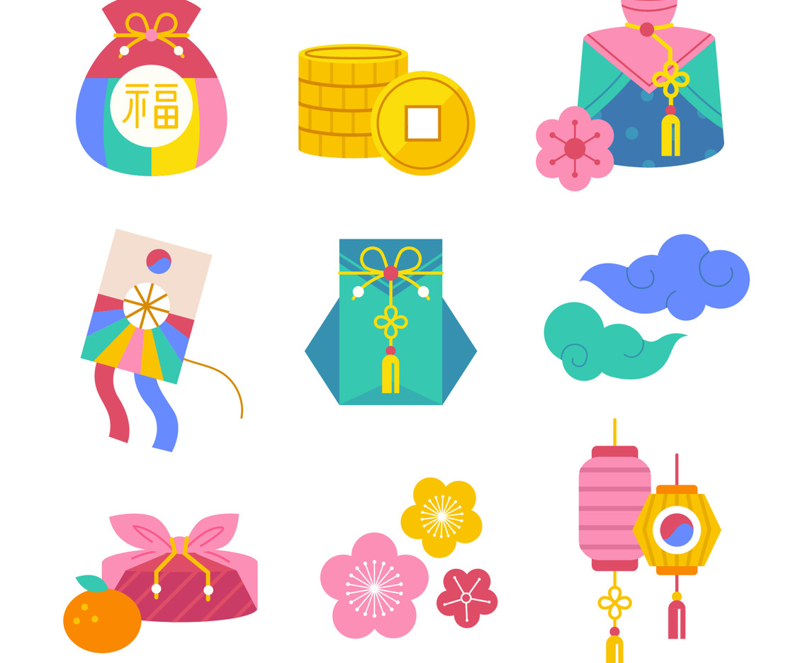 Korean New Year Icon Set
