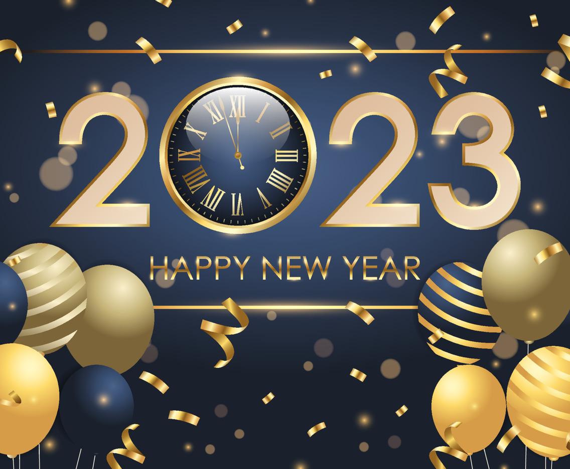 2023 Clock New Year Party Background