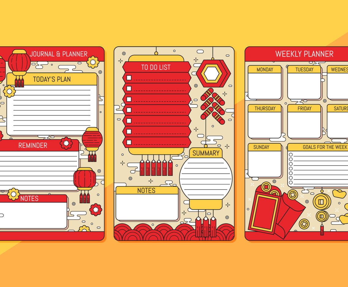 Journal Template With Chinese New Year Ornament