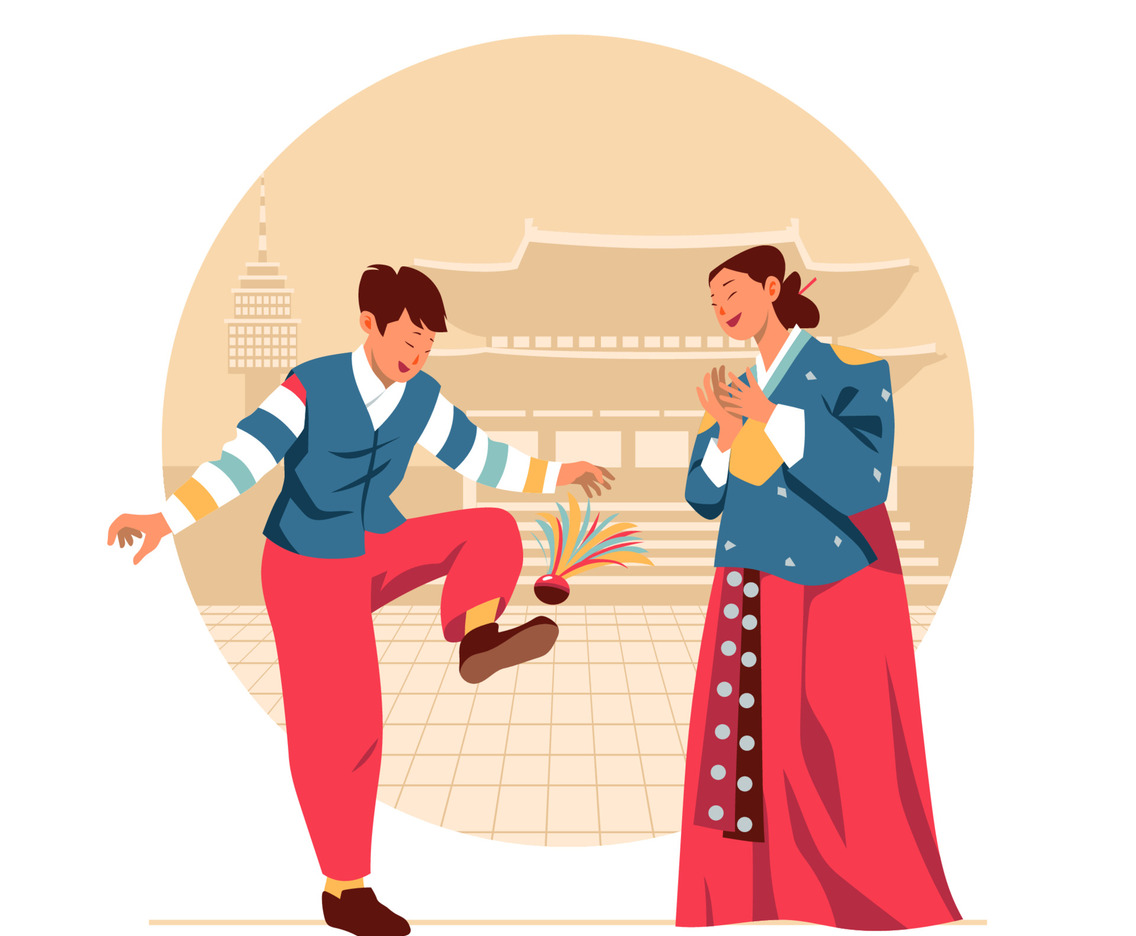 Korean Traditional Outdoor Game Jegichagi