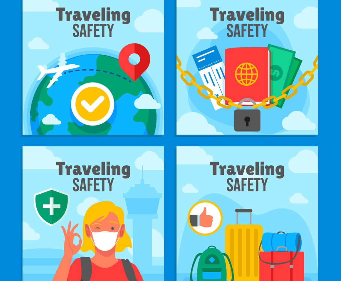 Safety Tips for traveling Social Media Templates