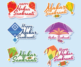 Happy Makar Sankranti Stickers Set