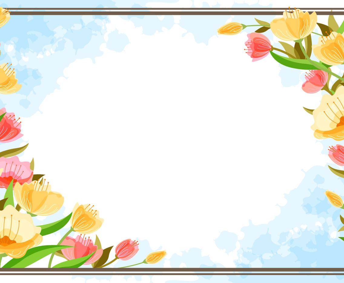 Beautiful Yellow and Pink Flower Border Background