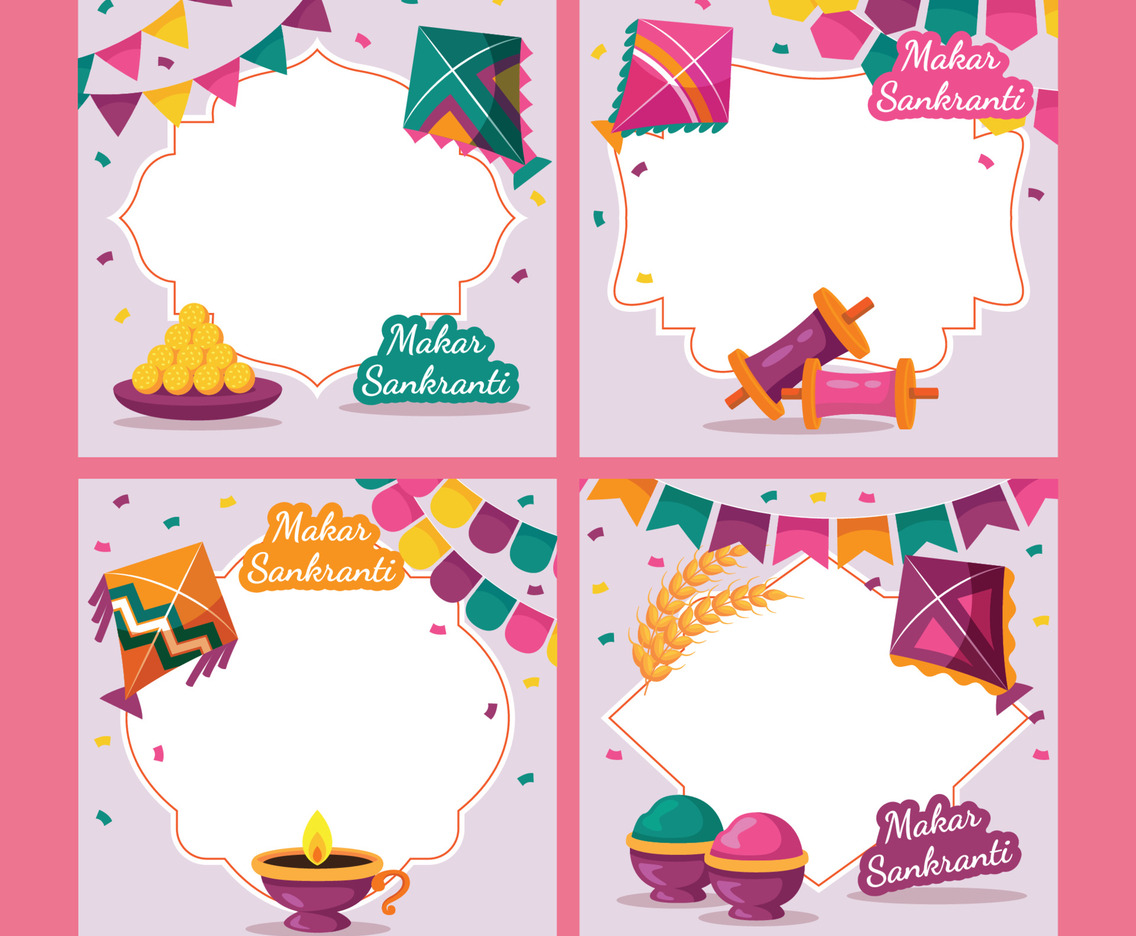 Makar Sankranti Festival Concept For Social Media Post Collection