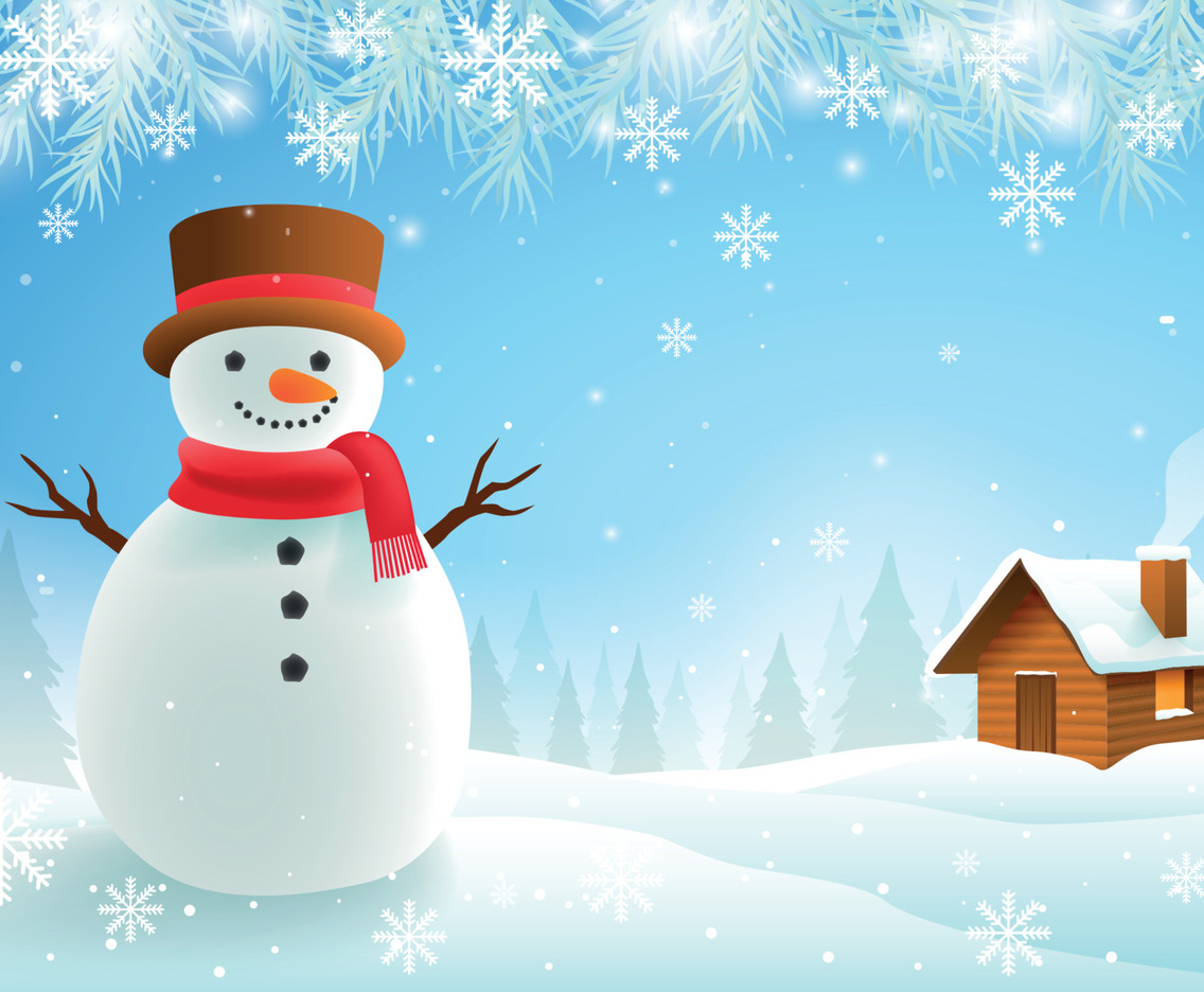 Merry Christmas With Snowman